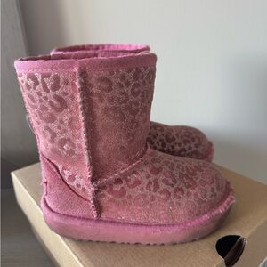 UGG Toddler Pink Classic II Glitter Leopard Boots